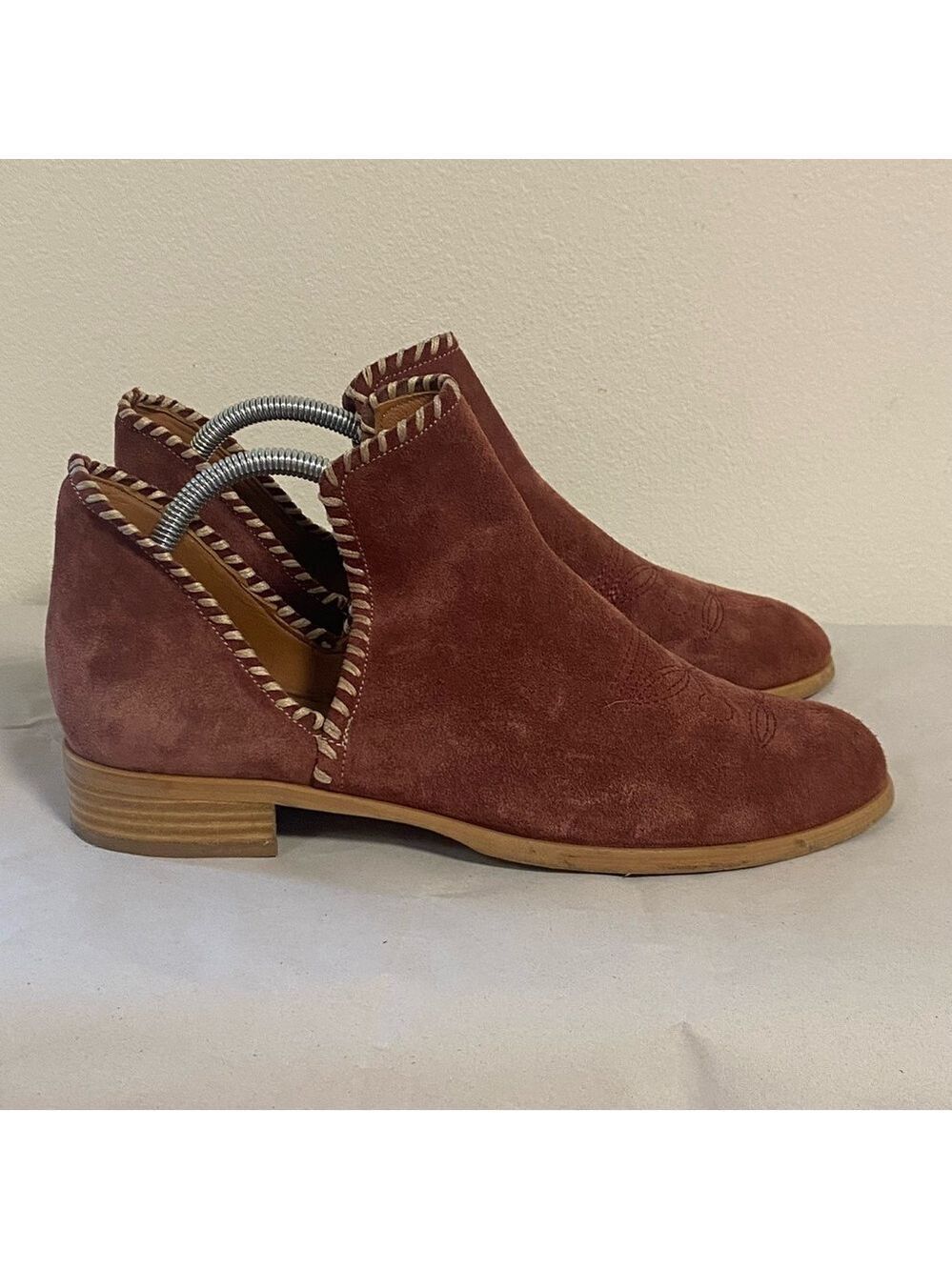 Sundance Boots Women’s Size 10-10.5/41 Rust Suede Lola Whipstitched Ankle boots
